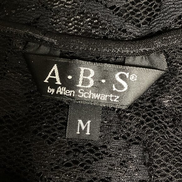 ABS Allen Schwartz Stretch Lace Sheath Evening Dress Sz M Black #128J - Picture 5 of 5